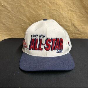 1997 MLB All-Star Game Hat Mens OSFA White Shadow Laser Sports Specialties 90s